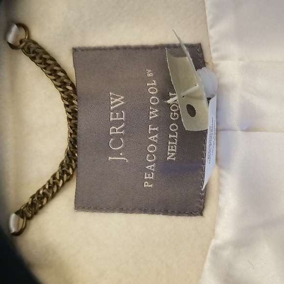 J. Crew Wool Black and White Cropped Pea Coat by Nello Gori, Size 6, $127 - Picture 9 of 13